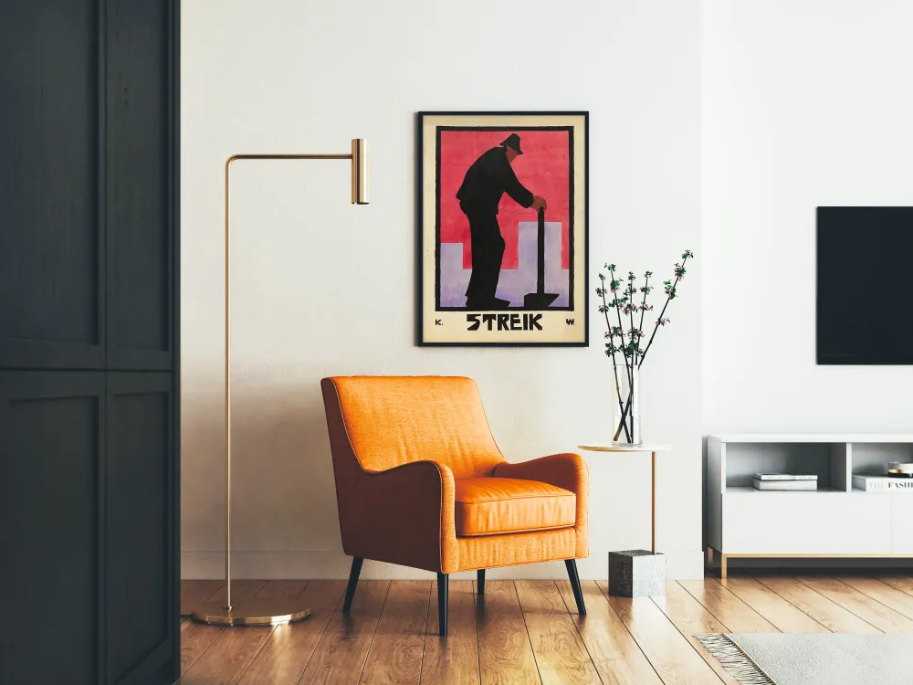Juliste Lakko - Työläinen Art Déco -kuvitus