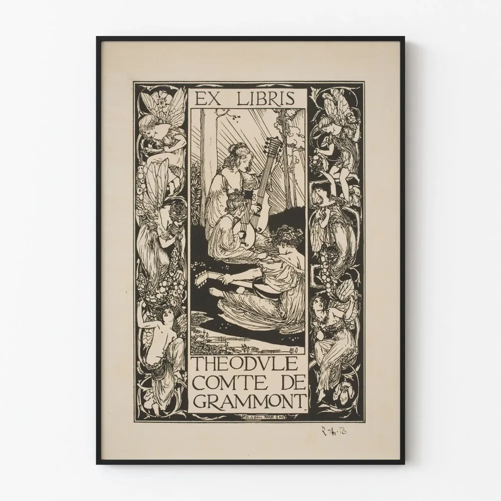 Juliste Ex Libris Théodule Comte de Grammont - Vintage-seinäkoristelu