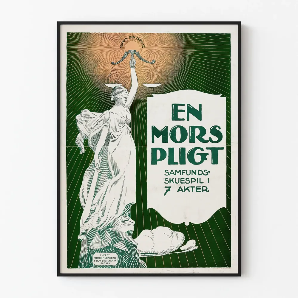 Juliste En Mors Pligt - Vintage-seinäkoriste Tuomioistuinkohtaus