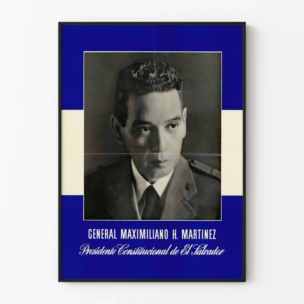 Juliste muotokuva kenraali Maximiliano H. Martinez - Vintage-seinäkoriste