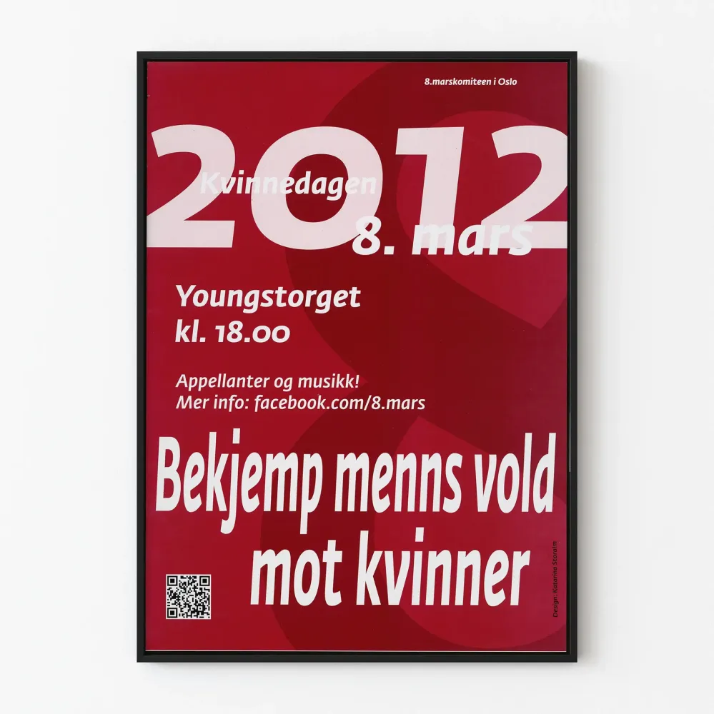 Juliste Naispäivä 2012 - Taistelu miesten väkivaltaa vastaan naisia kohtaan