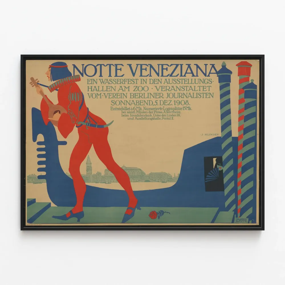 Juliste Notte Veneziana - Vintage-seinäkoristelu Venetsia