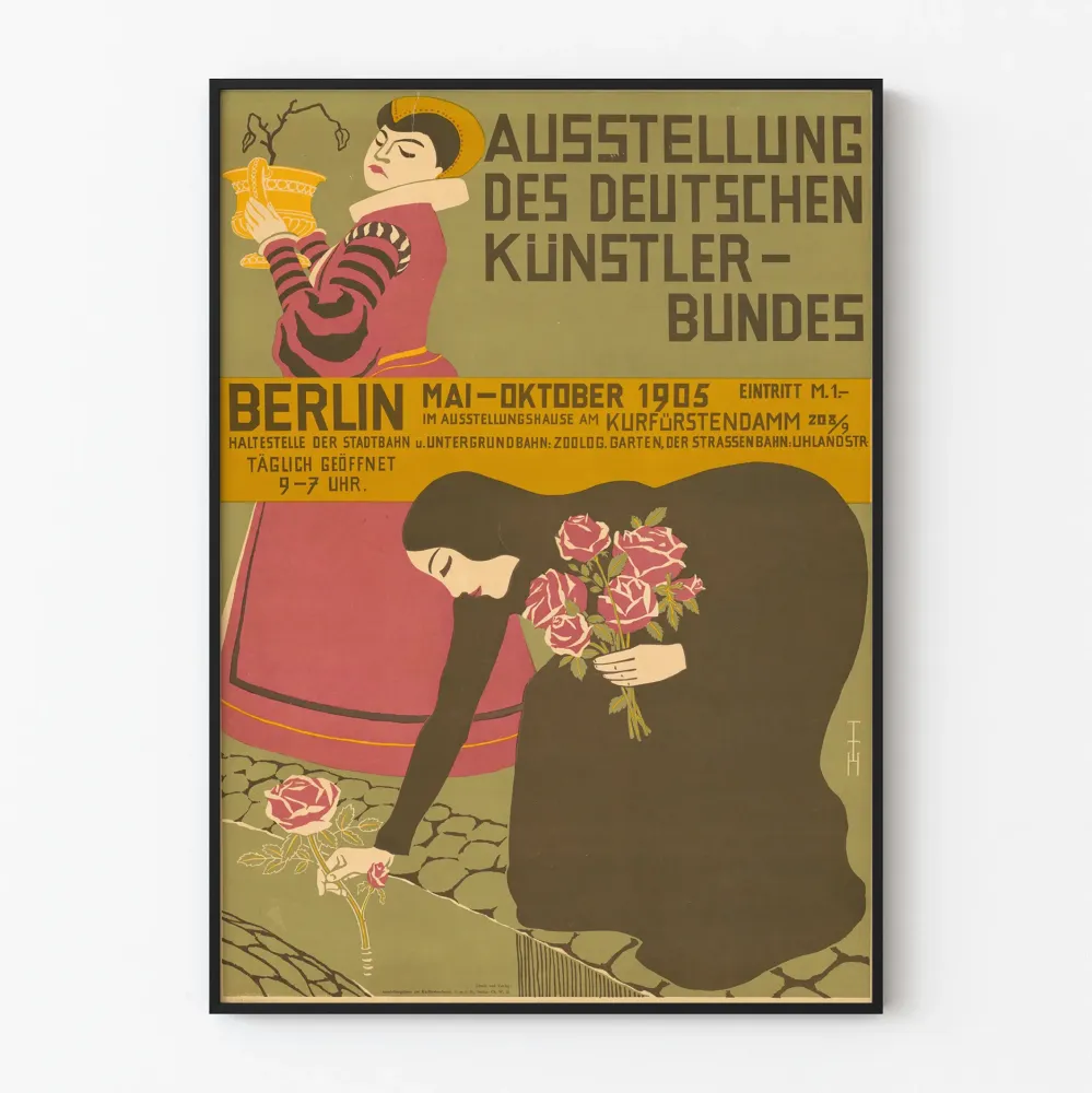 Juliste näyttelystä Kunstlerbund Berlin 1905 seinäkoriste vintage