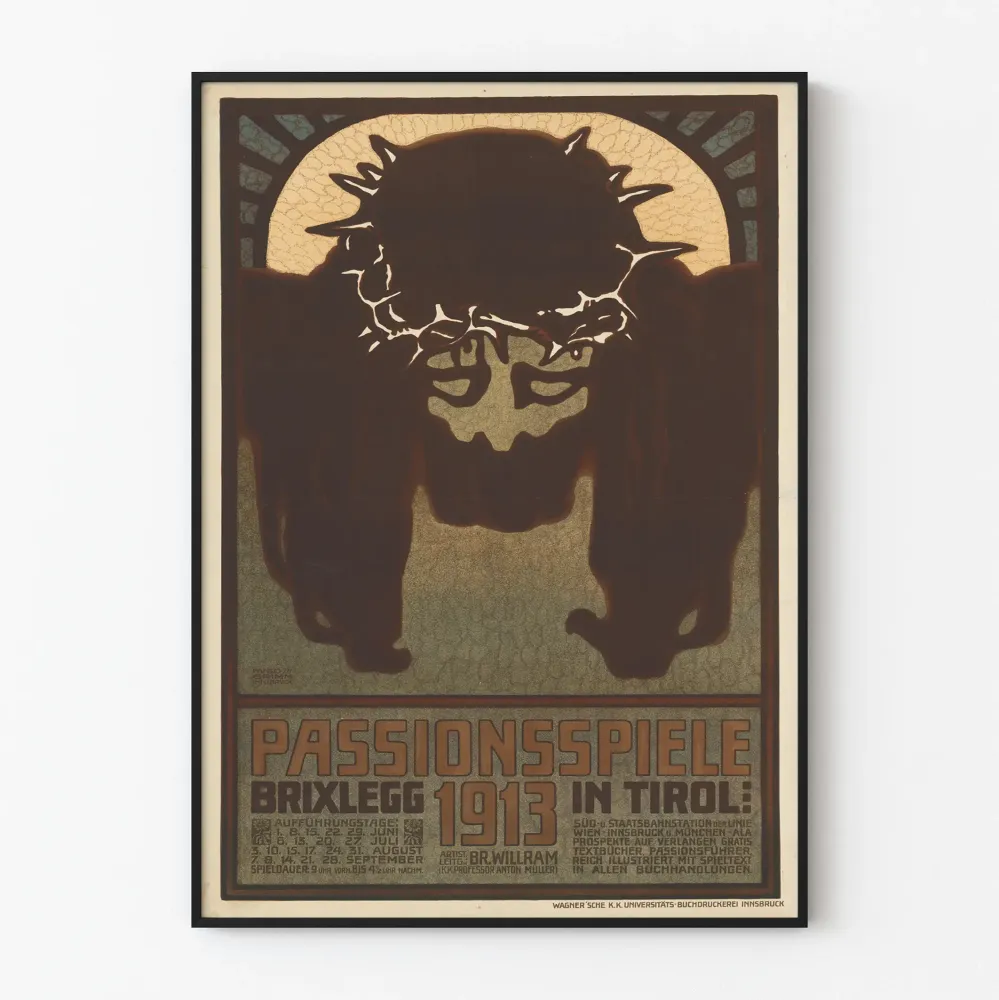 Juliste Passionsspiele Brixlegg 1913 Tyrolissa - Vintage-seinäkoriste