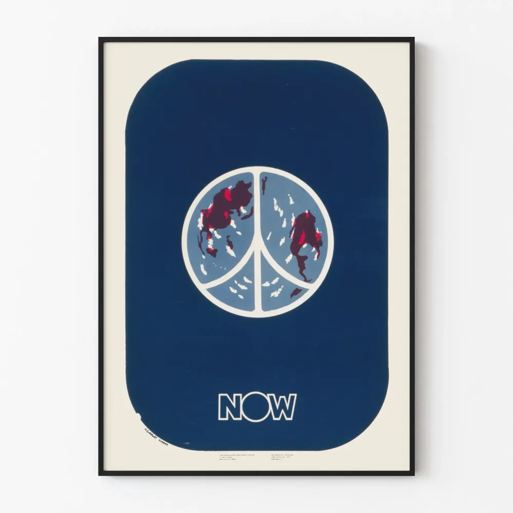 Juliste Peace Now rauhan ja yhtenäisyyden symboli