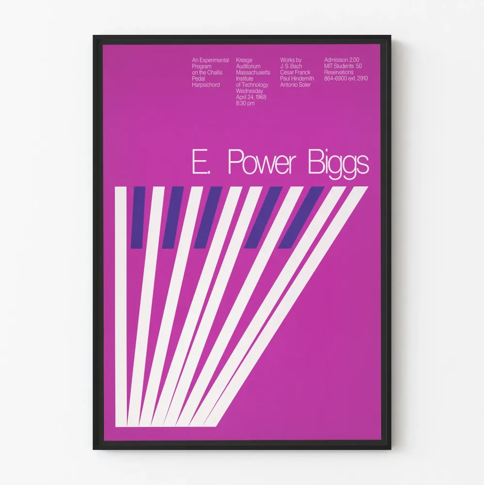 Juliste E. Power Biggs - Design Piano Vintage Violet