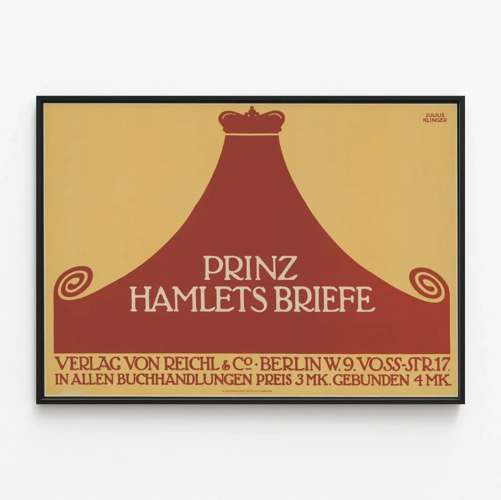 Juliste Prinz Hamlets Briefe Julius Klinger vintage-seinälle seinäkoristeluun