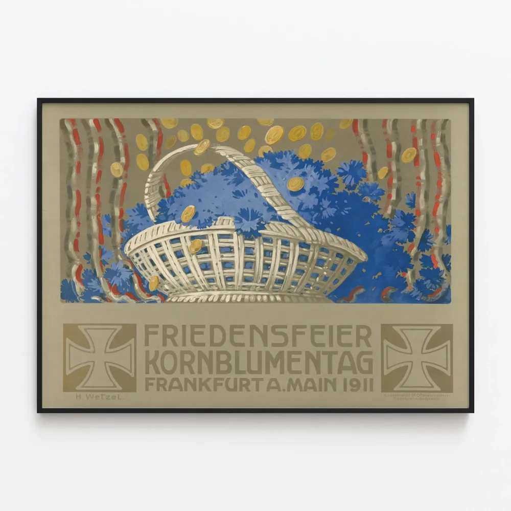 Juliste Rauhanjuhla Kornblumentag 1911 - Vintage-seinäkoristelu