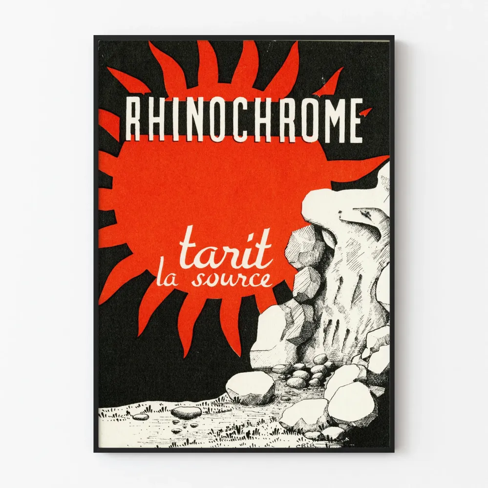 Juliste Rhinocrome Tarit la source - Vintage graafinen seinäkoristelu