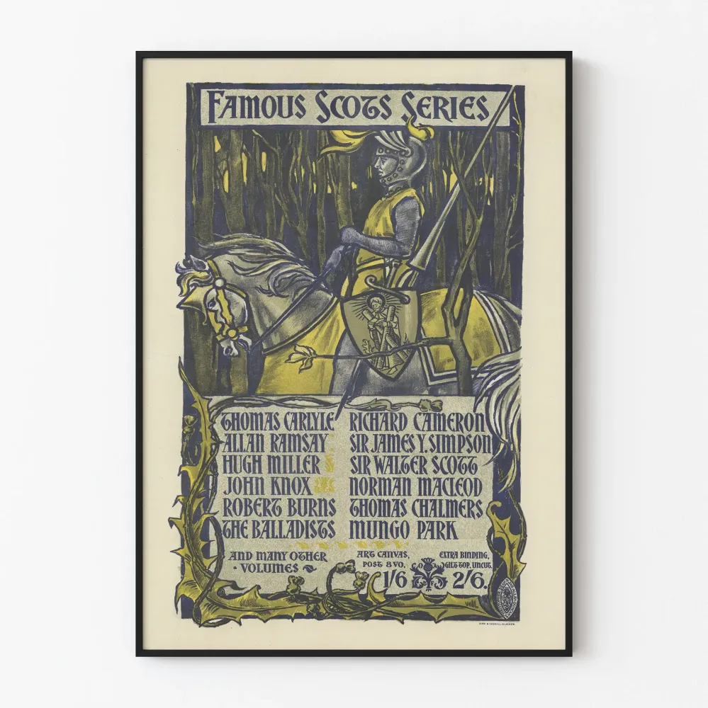 Juliste Sarja Famous Scots - Keskiaikainen Ratsastuselokuva