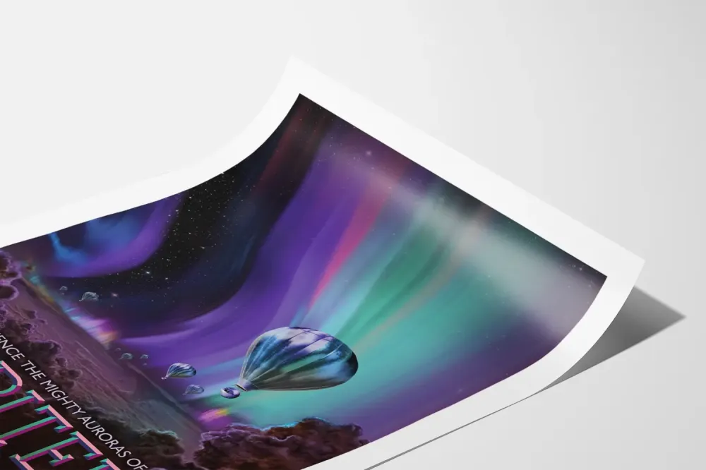 Juliste seinäkoriste: revontulet Jupiterillä