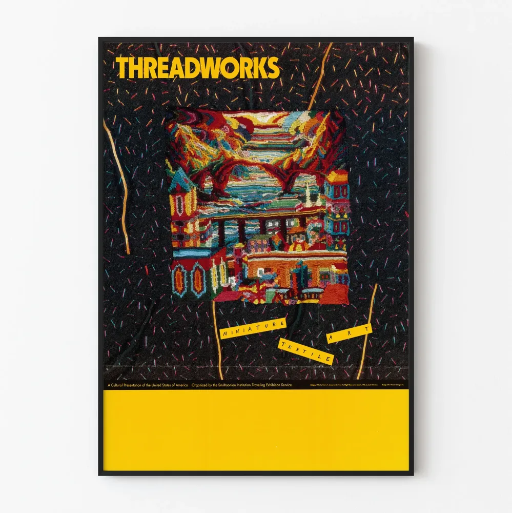 Juliste seinäkoriste Threadworks miniatyyri tekstiilitaidetta