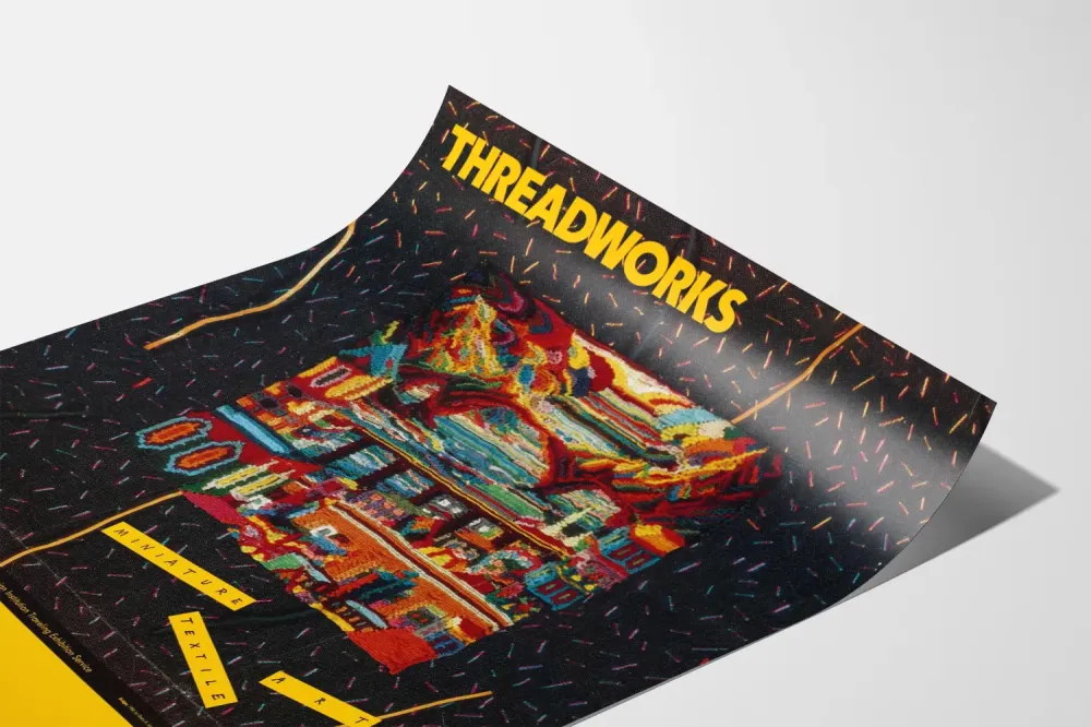 Juliste seinäkoriste Threadworks miniatyyri tekstiilitaidetta
