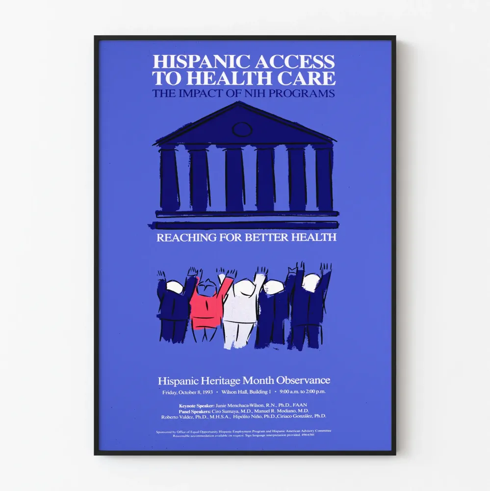 Juliste seinäkoristelu Hispanic Access to Health Care - NIH-ohjelmien vaikutus