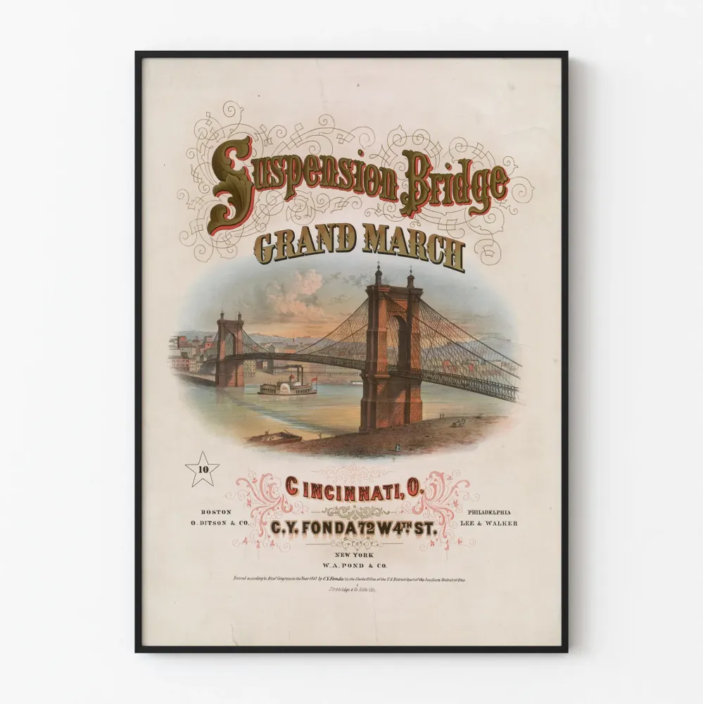 Juliste Silta Yli Suuren Marssin - Vintage-seinäkoriste