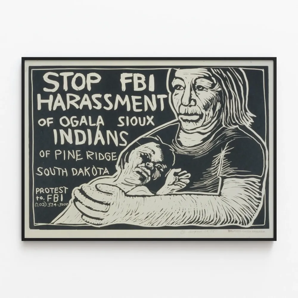 Juliste Stop FBI kiusaamisesta Ogala Sioux Pine Ridge