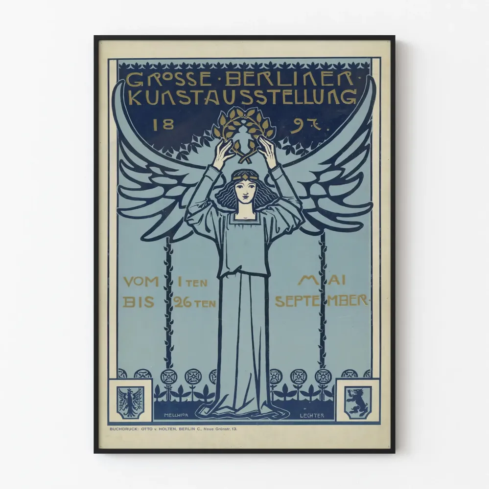 Juliste Suuri Berliinin Taidenäyttely 1897 seinäkoristelu vintage