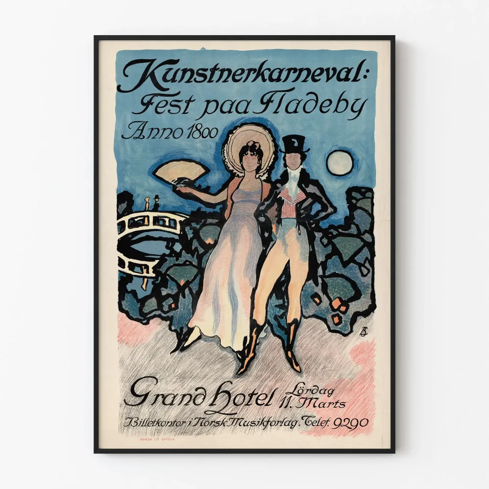 Juliste Taiteilijakarnevaali Fest paa Fladeby Anno 1800 - Vintage-seinäkoristelu