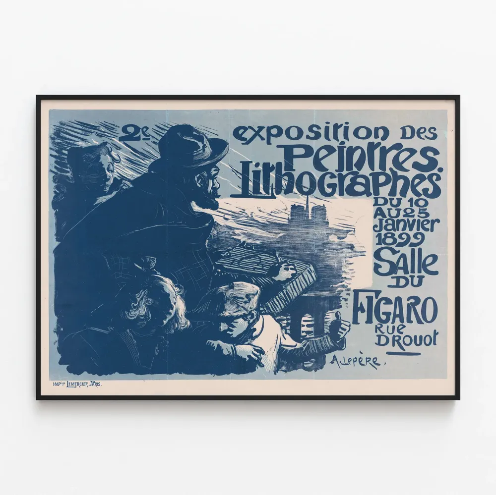 Juliste taiteilijoiden litografiakuvittajien näyttelystä 1899 - vintage-seinäkoristelu