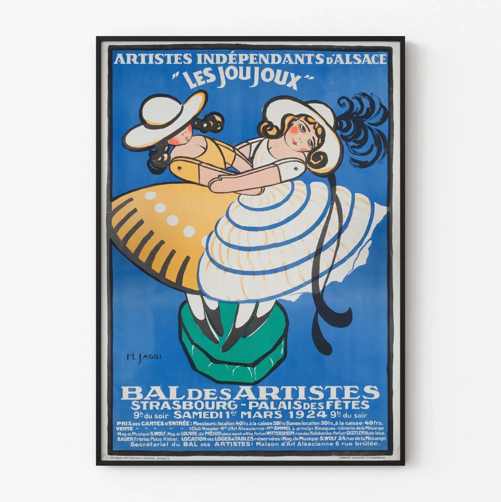 Juliste Taiteilijoiden tanssiaiset Les Joujoux - Vintage-seinäkoristelu