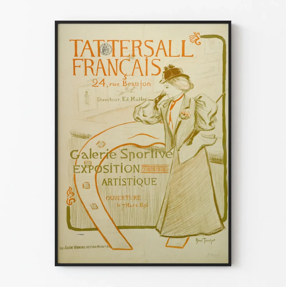 Juliste Tattersall Ranska Galerie Urheilullinen Taidenäyttely 1896