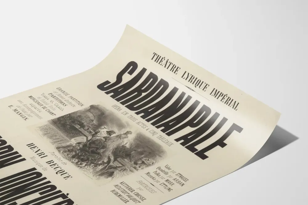 Juliste Teatteri Lyrique Imperialin ooppera Sardanapale Victorin Joncières