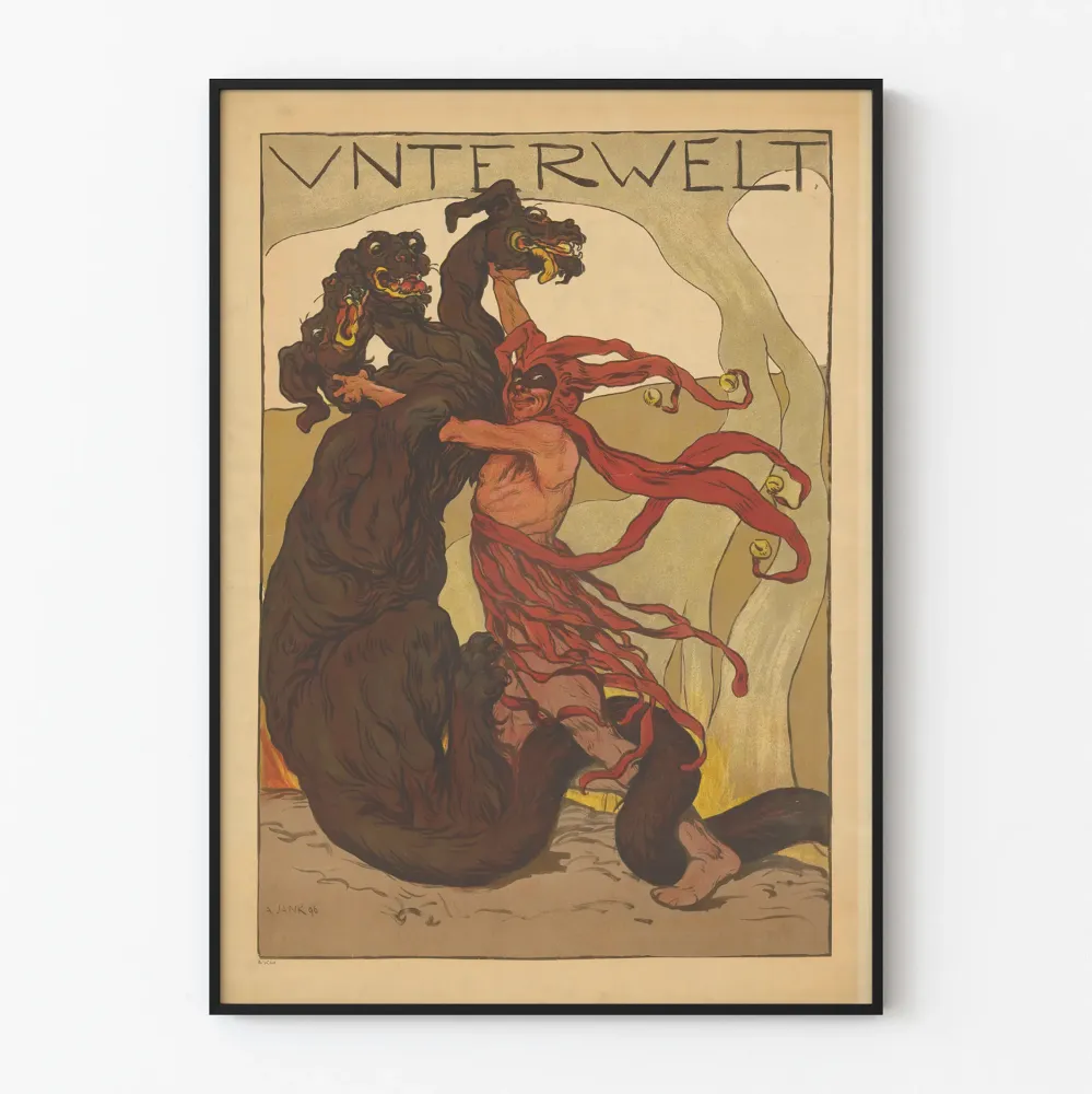 Juliste Unterwelt . Jankilta, vintage-seinäkoriste