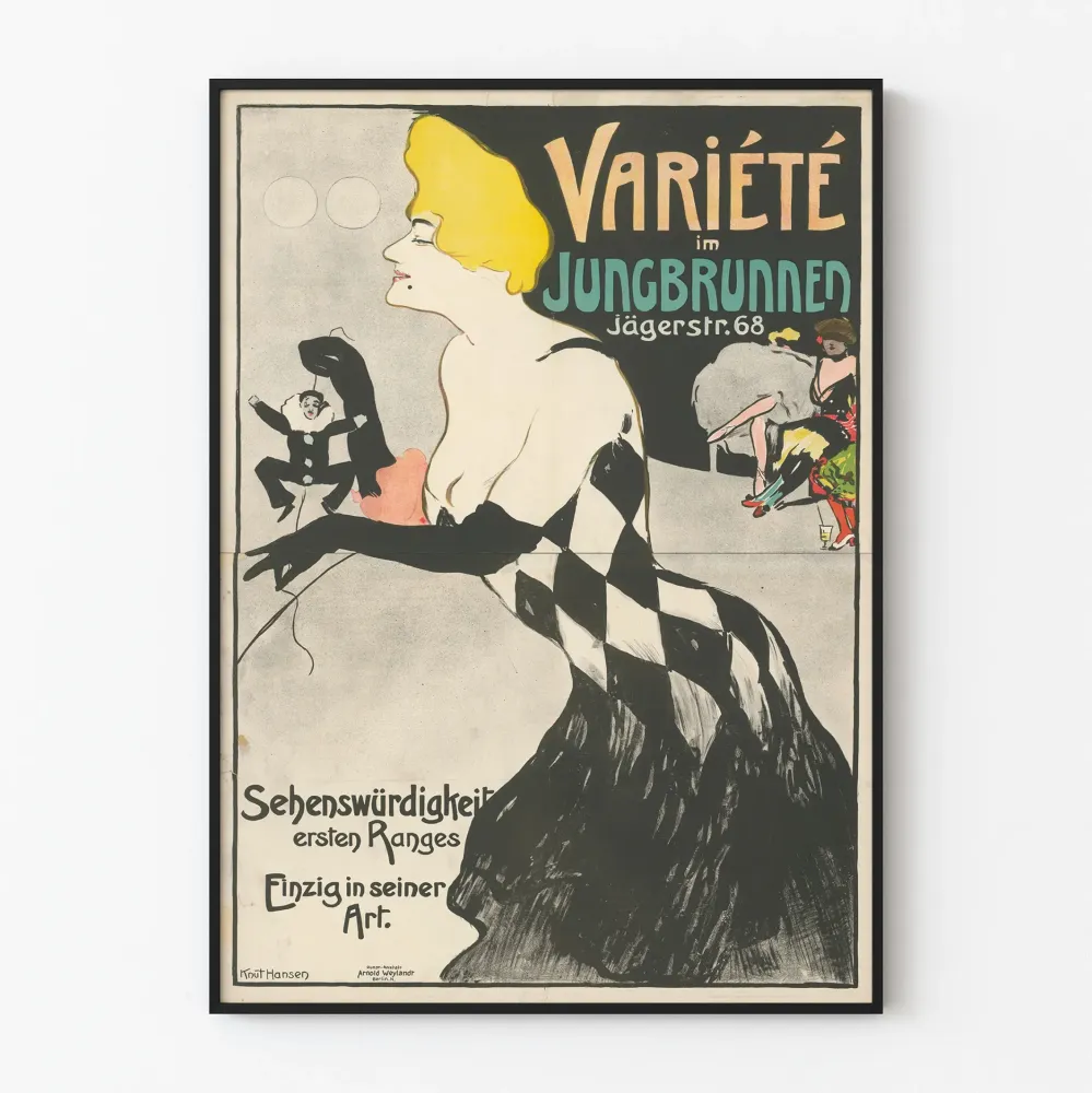 Juliste Varieté im Jungbrunnen - Vintage-teatterin ja kabareen seinäkoristelu