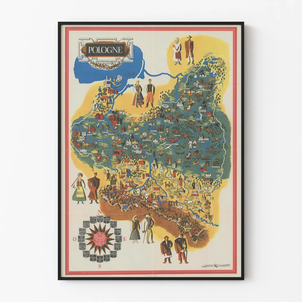 Juliste Varsinais-Polen perinteisestä korttikuvasta vintage-tyylinen