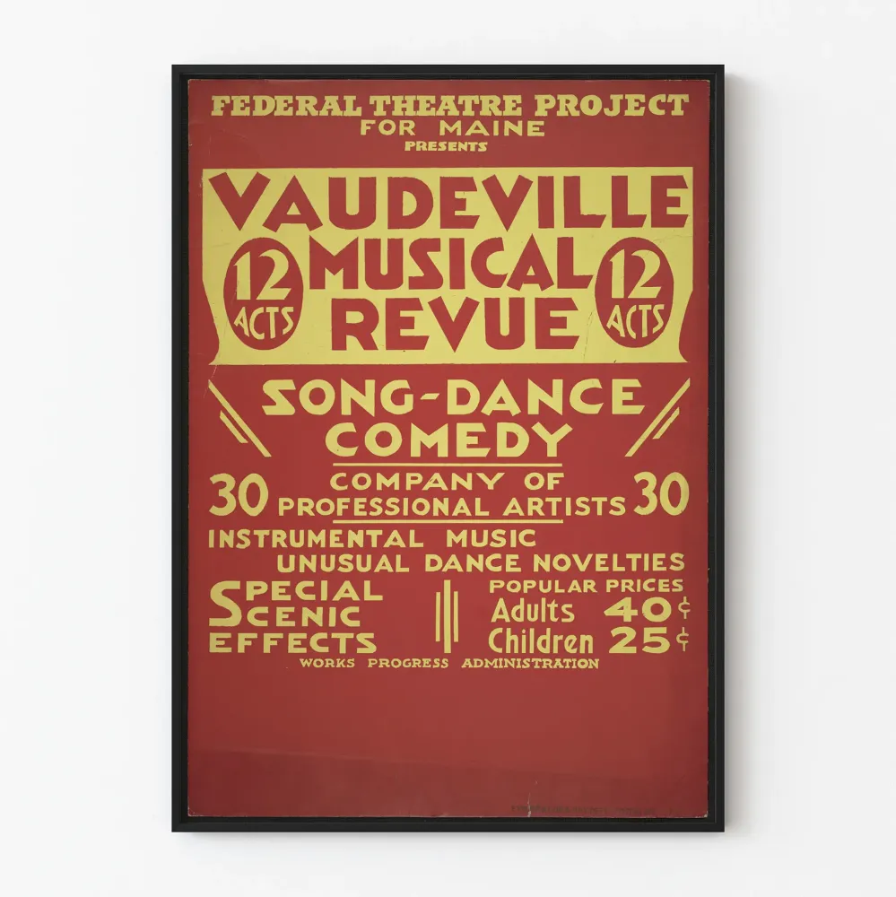Juliste Vaudeville-musikaalinen revyy - vintage-teatterin seinäkoristelu