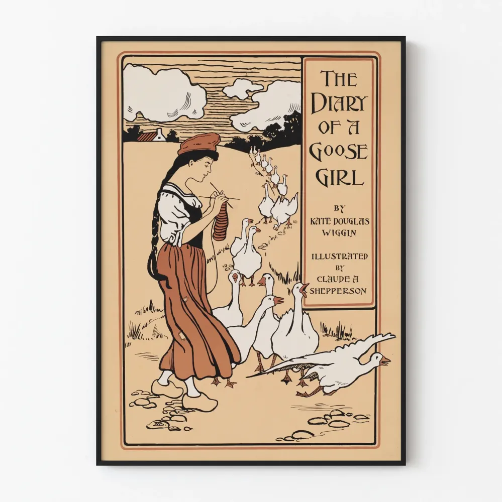 Juliste vintage La Bergère d'Oies - Maaseudun seinäkoriste