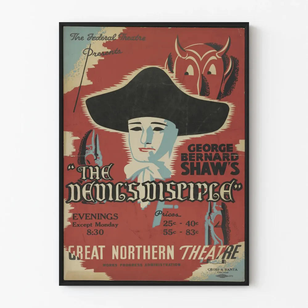 Juliste vintage Devil's Disciple de George Bernard Shaw