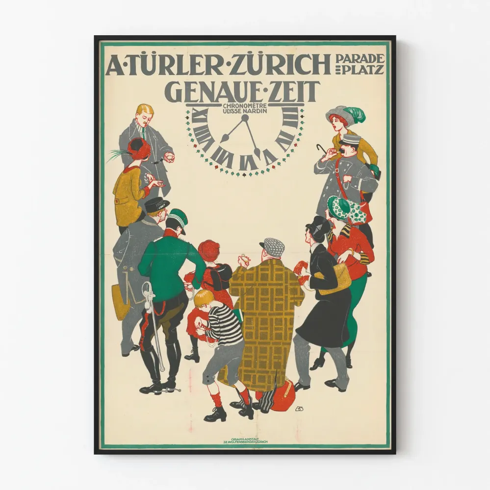 Juliste vintage Zürich . Türler Chronomètre Ulysse Nardin