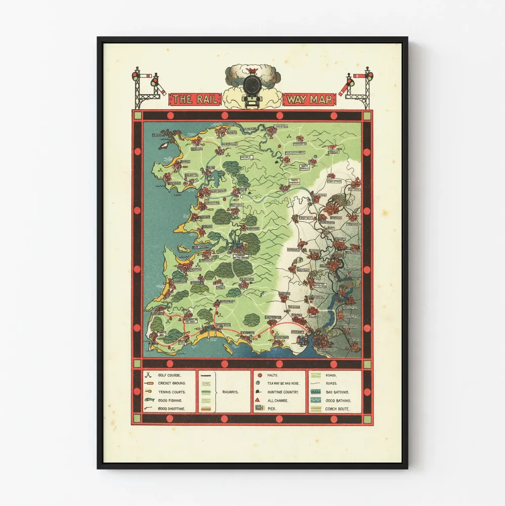 Juliste: Vintage-radan kartta