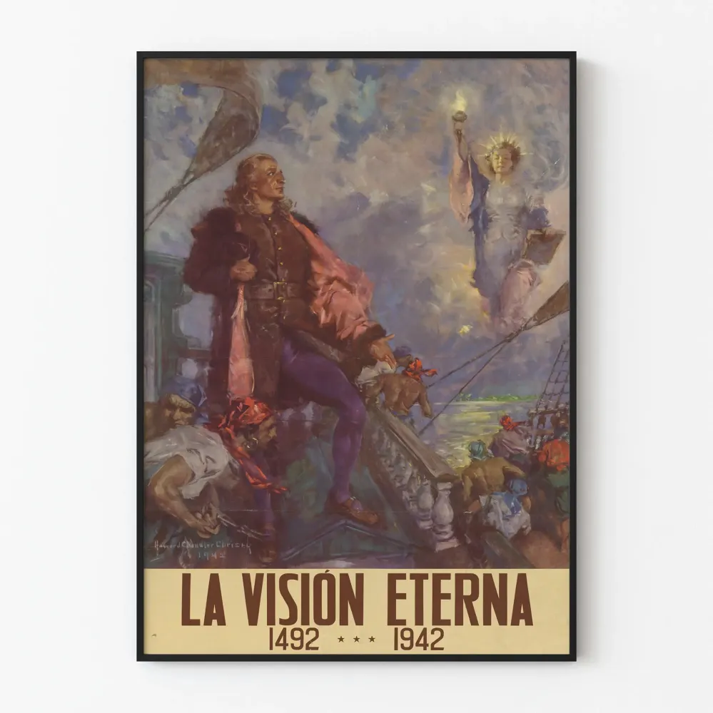 Juliste La Visión Eterna 1492-1942 seinäkoristukseen