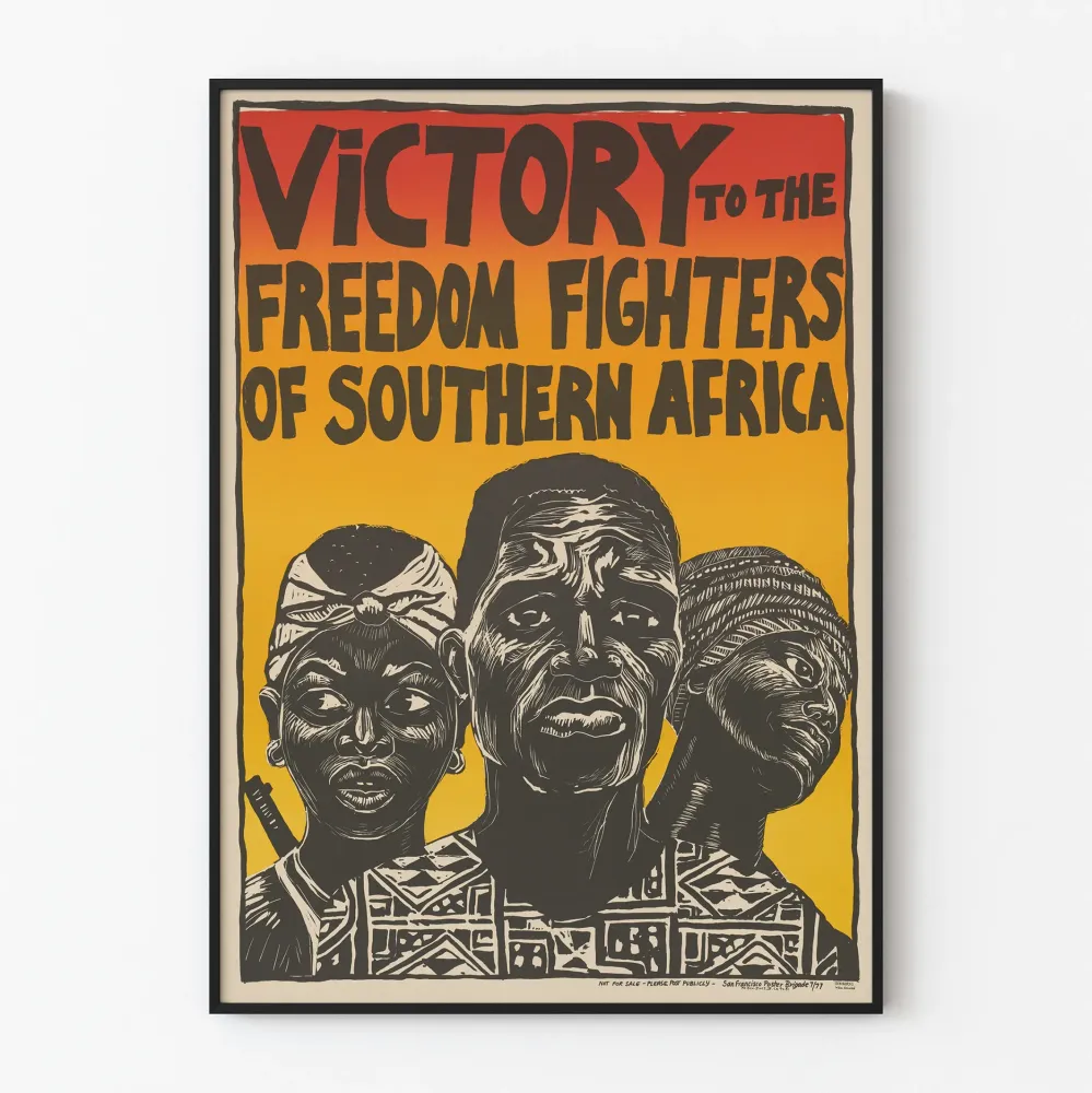 Juliste Voitto Etelä-Afrikan vapaustaistelijoille - Vintage-tyylinen sitoutunut sisustus