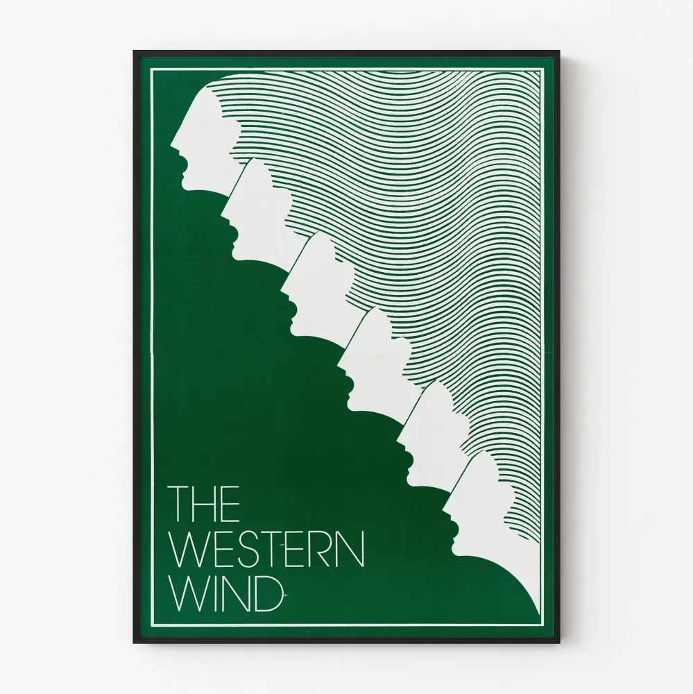 Juliste Western Wind -suunnittelu minimalistinen vihreä ja valkoinen