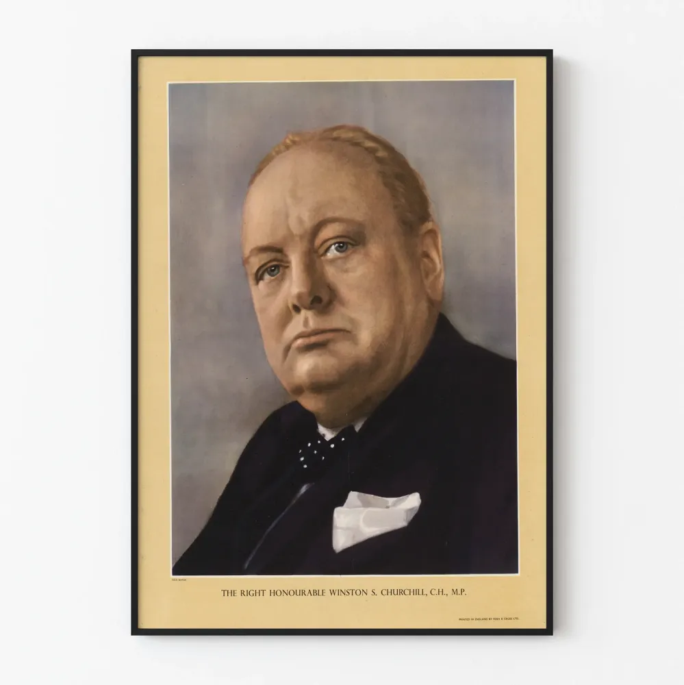 Juliste Winston S. Churchillin virallisen pukukuvan poseeraus