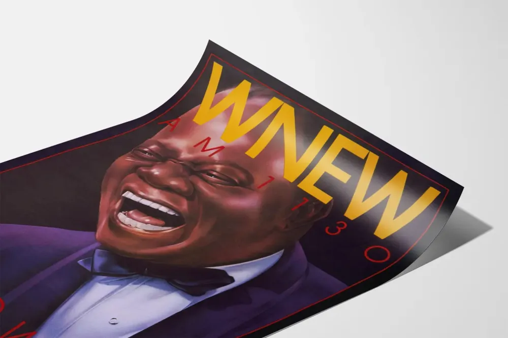 Juliste WNEW AM 1130 Chicago Jazz - Ilmeikäs muusikon muotokuva