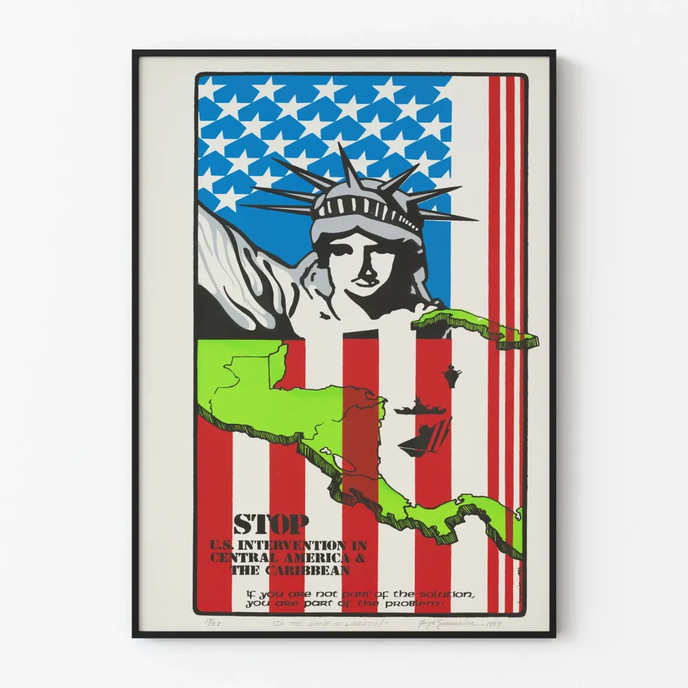 Juliste Yhdysvaltojen interventiota vastaan Keski-Amerikassa ja Karibialla