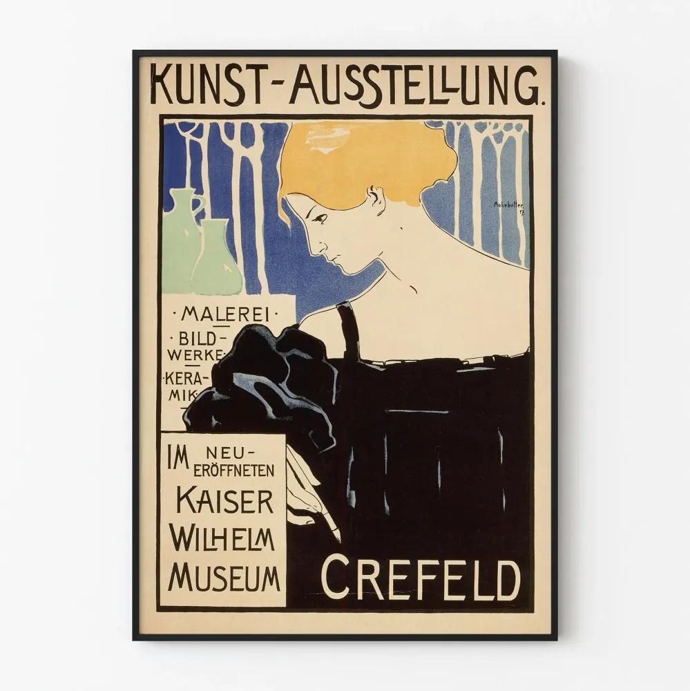 Kaiser Wilhelm -museon Krefeldin taidejulisteen näyttely vintage