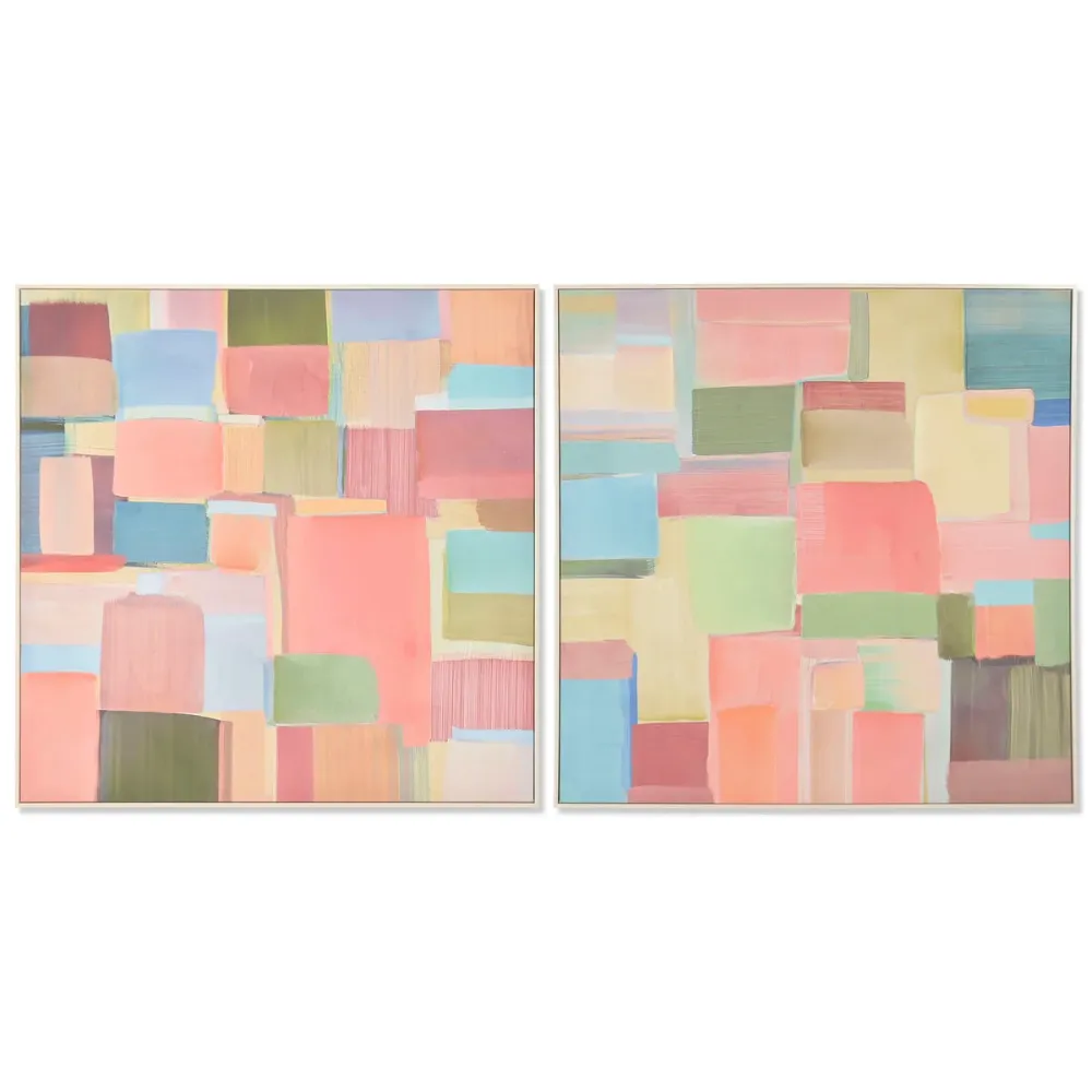 Kangas Home ESPRIT Abstrakti Kaupunki 102,5 x 3,5 x 102,5 cm (2 osaa)