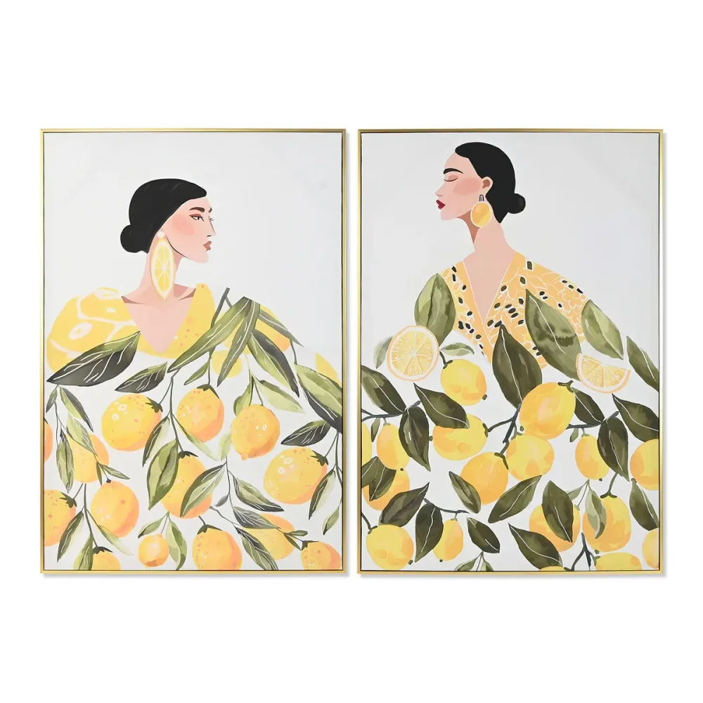 Kangas Home ESPRIT Keltainen Vihreä Välimeren chica 82,5 x 3,5 x 122,5 cm (2 osaa)
