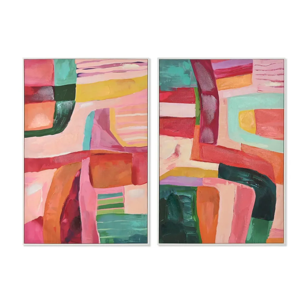 Kangas Home ESPRIT polystyreeni Kangas Moderni Kaupunki 82 x 3,5 x 122 cm (2 osaa)