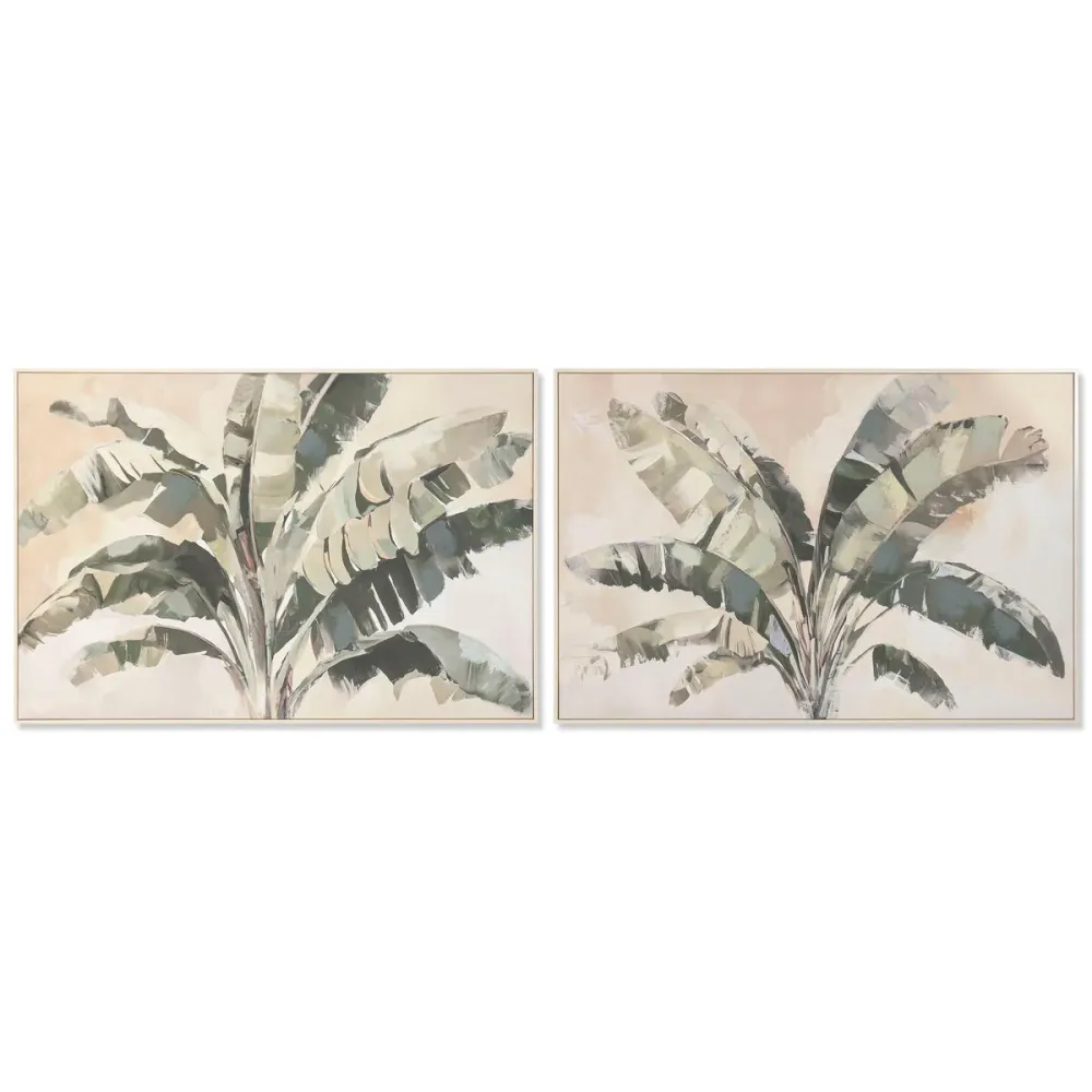 Kangas Home ESPRIT Ruskea Vihreä Palmut Trooppinen 122,5 x 3,5 x 82,5 cm (2 osaa)
