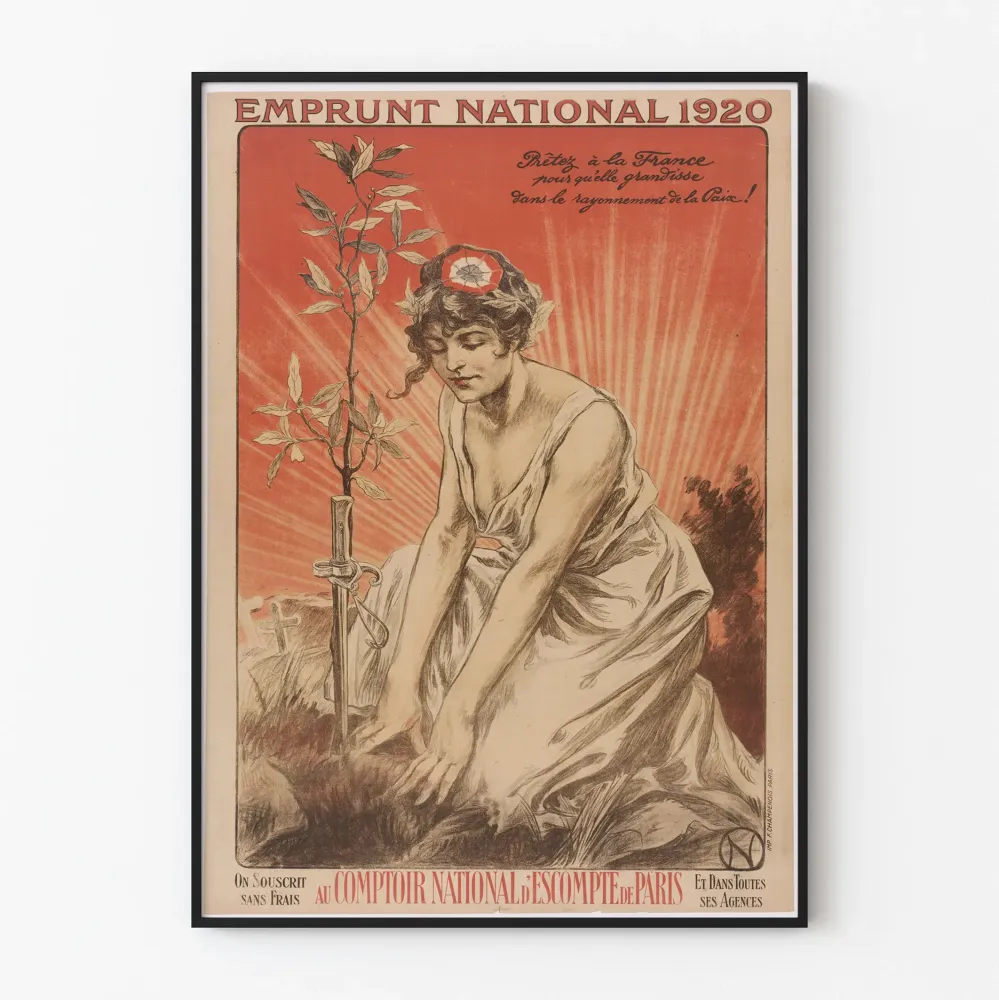 Kansallinen lainaus 1920 - Juliste patriotisesta vintage-seinäkoristeesta
