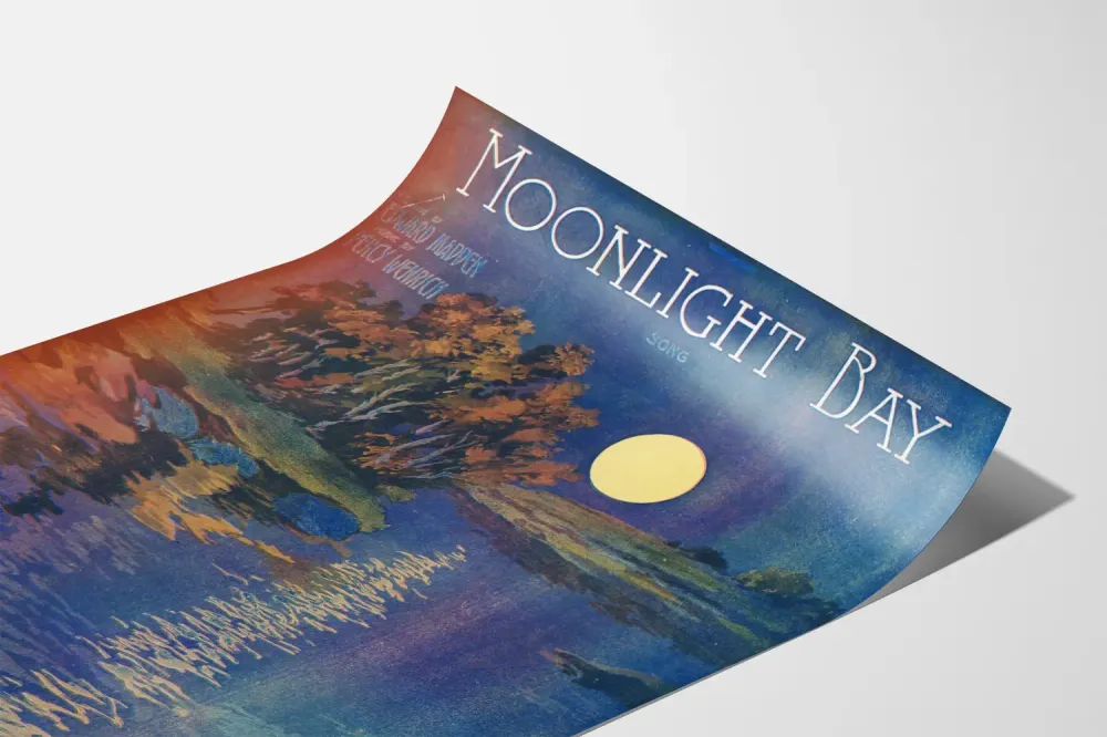 Kattomaalaus juliste Moonlight Bay kuunvalossa