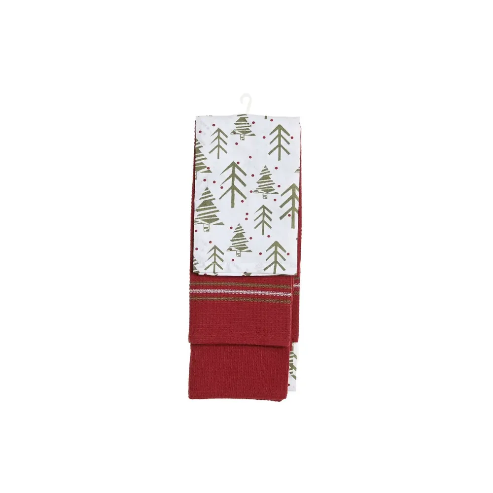 Keittiöliina Home ESPRIT Punainen Vihreä Beige Puut 60 X 0,2 X 40 CM