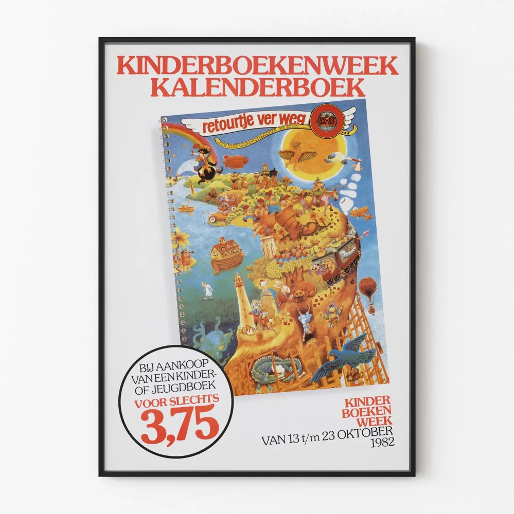 Kinderboekenweek kalenterikirja juliste 1982 seinäkoriste vintage