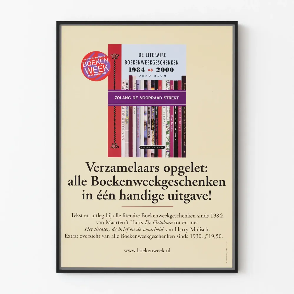 Kirjallisuuden juliste Boekenweekgeschenken 1984-2000 - Vintage-seinäkoriste
